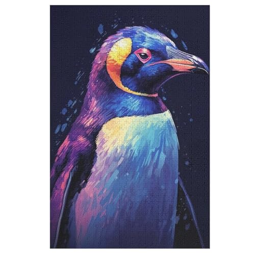 Holzpuzzles 1000 Teile Pinguin -Puzzle Für Jungen Und Mädchen, Schwierigkeitsgrad, Lernspiele, Familienspielzeug （78×53cm） von ABASWSA