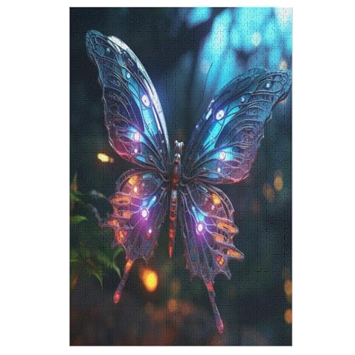 Holzpuzzles 1000 Teile Schmetterling -Puzzle Für Jungen Und Mädchen, Schwierigkeitsgrad, Lernspiele, Familienspielzeug （78×53cm） von ABASWSA