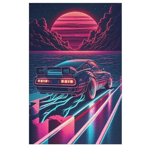 Holzpuzzles 1000 Teile Sportwagen -Puzzle Für Jungen Und Mädchen, Schwierigkeitsgrad, Lernspiele, Familienspielzeug （78×53cm） von ABASWSA