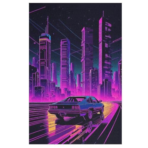 Holzpuzzles 1000 Teile Sportwagen -Puzzle Für Jungen Und Mädchen, Schwierigkeitsgrad, Lernspiele, Familienspielzeug （78×53cm） von ABASWSA