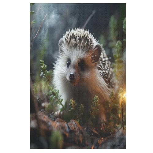 Igel Holzpuzzle - 1000 Teiliges Jigsaw Knobelspiel - Puzzle Für Erwachsene & Kinder - Outdoor & Reisespielzeug （78×53cm） von ABASWSA