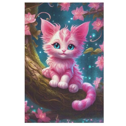 Katze -Puzzle, 1000 Teile,Holzpuzzle Für Erwachsene Kinder, Lustiges Spielzeug, Denkspiel, Bildungsspiel, （78×53cm） von ABASWSA