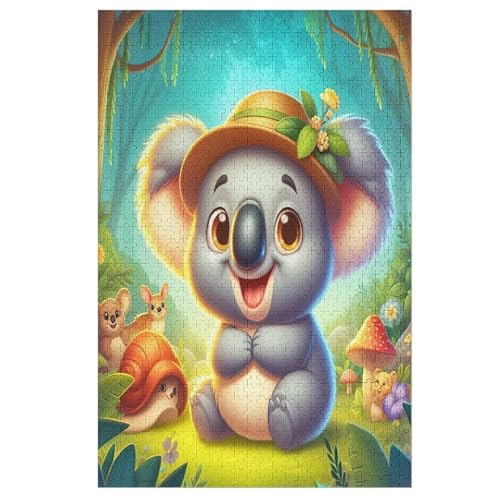 Koala Holzpuzzle 1000 Teile Klassische Puzzles Erwachsene Kinder Puzzle DIY Kit Holzspielzeug Einzigartiges Geschenk （78×53cm） von ABASWSA