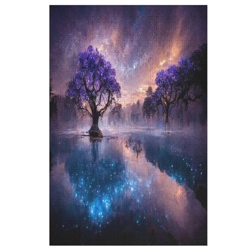 Kosmischer Lebensbaum Holzpuzzle 1000 Teile Klassische Puzzles Erwachsene Kinder Puzzle DIY Kit Holzspielzeug Einzigartiges Geschenk （78×53cm） von ABASWSA