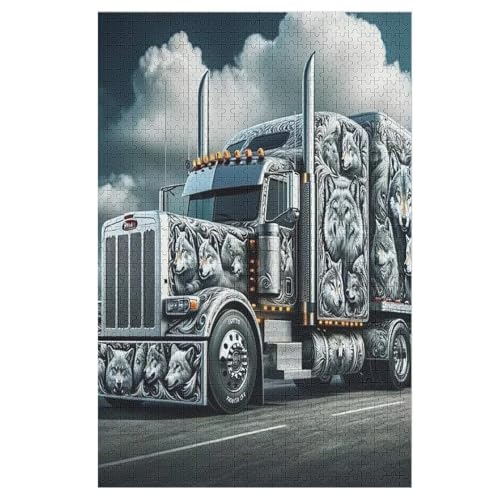 LKW 1000 Teile Puzzles Für Erwachsene Holzpuzzle Familienpuzzlespiel Stressabbau-Puzzle Für Kinder Ab 12 Jahren （78×53cm） von ABASWSA