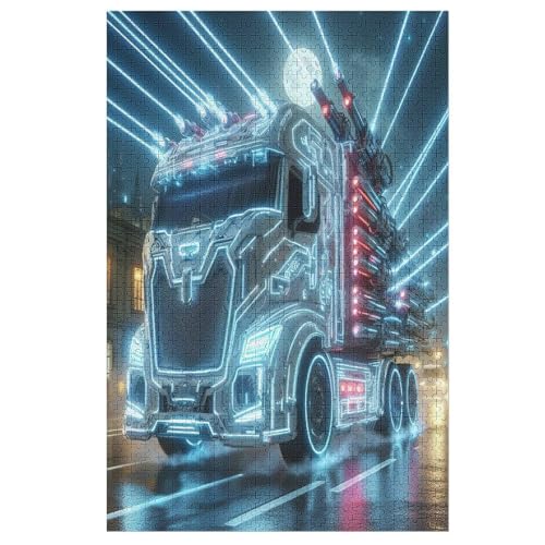 LKW Holzpuzzle 1000 Teile Klassische Puzzles Erwachsene Kinder Puzzle DIY Kit Holzspielzeug Einzigartiges Geschenk 1000 PCS von ABASWSA