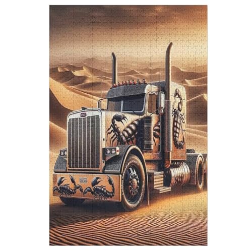 LKW Puzzle 1000 Teile, Holzpuzzle Herausforderndes Geschicklichkeitsspiel Für Die Ganze Familie, Kinder Erwachsenenpuzzle Ab 12 Jahren （78×53cm） von ABASWSA