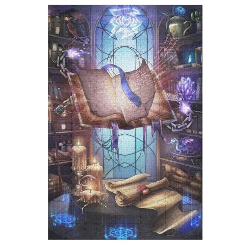 Livre Holzpuzzle 1000 Teile Klassische Puzzles Erwachsene Kinder Puzzle DIY Kit Holzspielzeug Einzigartiges Geschenk （78×53cm） von ABASWSA