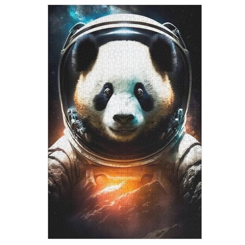Panda Holzpuzzle 1000 Teile Klassische Puzzles Erwachsene Kinder Puzzle DIY Kit Holzspielzeug Einzigartiges Geschenk （78×53cm） von ABASWSA