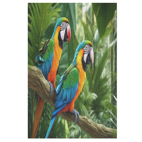 Papagei-Puzzle Für Erwachsene, 1000 Teile, Holzpuzzle, Kinderpuzzle, Dekompressionsspiel, Spielzeugpuzzle （78×53cm） von ABASWSA