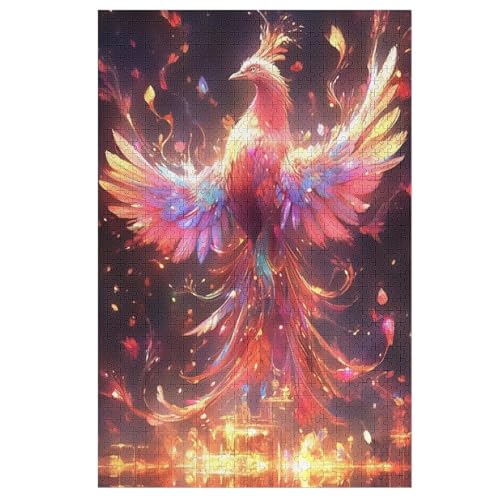Phönix 1000 Teile Puzzles Für Erwachsene Holzpuzzle Familienpuzzlespiel Stressabbau-Puzzle Für Kinder Ab 12 Jahren （78×53cm） von ABASWSA