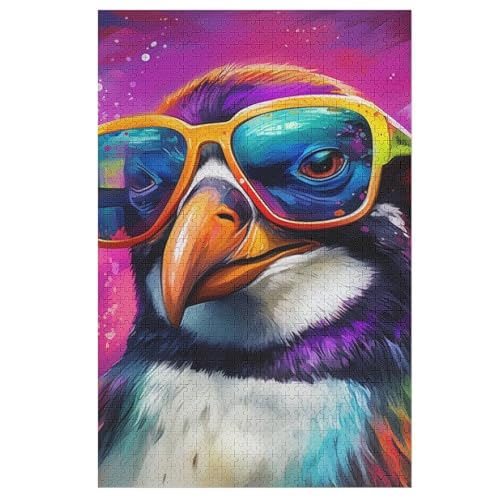 Pinguin Holzpuzzle 1000 Teile Klassische Puzzles Erwachsene Kinder Puzzle DIY Kit Holzspielzeug Einzigartiges Geschenk 1000 PCS von ABASWSA