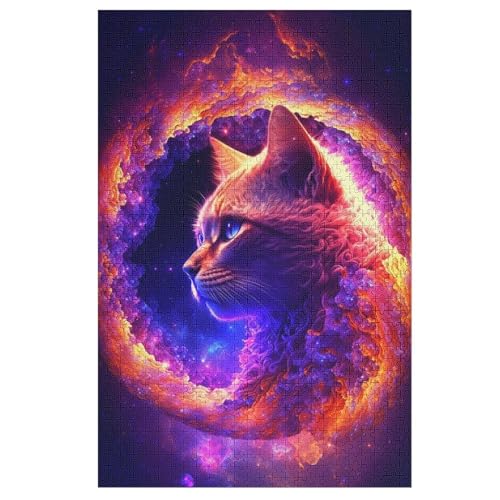 Psychedelic Katze Puzzle 1000 Teile, Holzpuzzle Herausforderndes Geschicklichkeitsspiel Für Die Ganze Familie, Kinder Erwachsenenpuzzle Ab 12 Jahren 1000 PCS Psychedelic Katze Puzzle 1000 Teile, Holzpuzzle Herausforderndes Geschicklichkeitsspiel Für Die Ganze Familie, Kinder Erwachsenenpuzzle Ab 12 Jahren 1000 PCS von ABASWSA