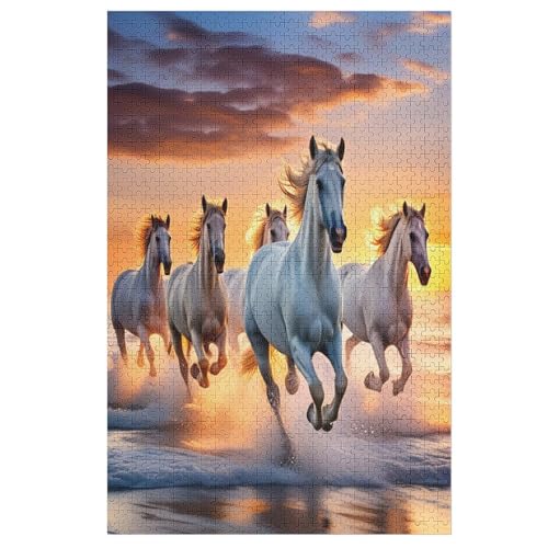 Puzzle 1000 Teile Animal Horse Holzpuzzle Für Erwachsene Lernspiel Herausforderungsspielzeug The Puzzles Für Erwachsene Kinder （78×53cm） von ABASWSA