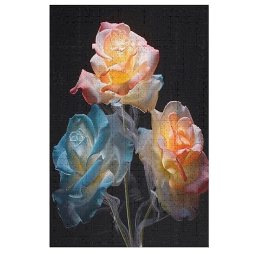 Puzzle 1000 Teile Fleur Holzpuzzle Für Erwachsene Lernspiel Herausforderungsspielzeug The Puzzles Für Erwachsene Kinder （78×53cm） von ABASWSA