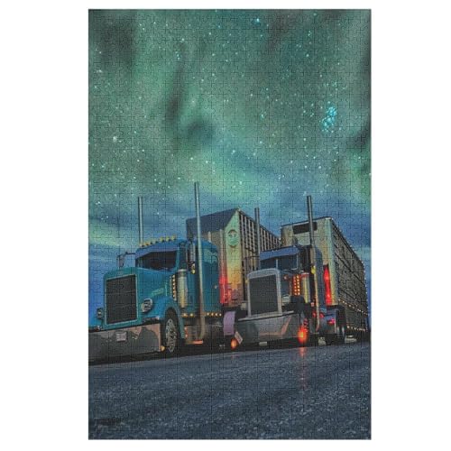 Puzzle 1000 Teile LKW Holzpuzzle Für Erwachsene Lernspiel Herausforderungsspielzeug The Puzzles Für Erwachsene Kinder （78×53cm） von ABASWSA