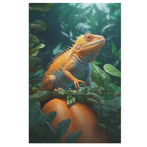 Puzzle Chamäleon, 1000 Puzzleteile Für Kinder, Holzpuzzles, Geeignet Für Erwachsene Lernspiel, （78×53cm） von ABASWSA