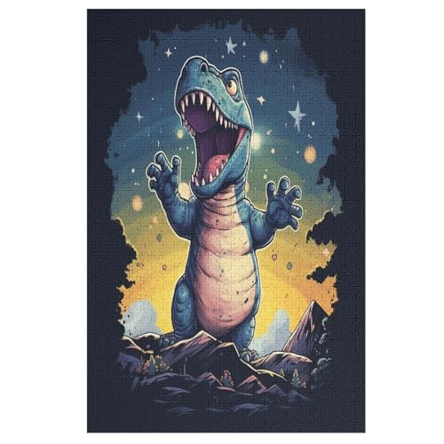 Puzzle Dinosaurier, 1000 Puzzleteile Für Kinder, Holzpuzzles, Geeignet Für Erwachsene Lernspiel, （78×53cm） von ABASWSA