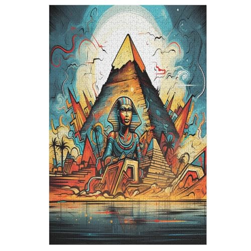 Puzzle Für Kinder, Ägyptische Mythologie -Puzzles Für Erwachsene, 1000-teiliges Holzpuzzle Für Jugendliche, Tolles （78×53cm） von ABASWSA