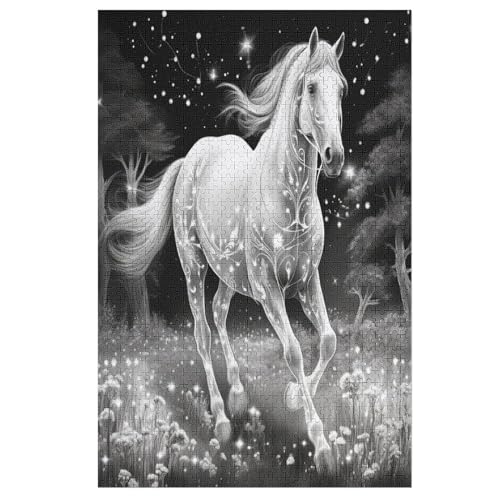 Puzzle Horse, 1000 Puzzleteile Für Kinder, Holzpuzzles, Geeignet Für Erwachsene Lernspiel, （78×53cm） von ABASWSA