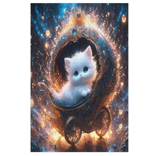 Puzzle Katze, 1000 Puzzleteile Für Kinder, Holzpuzzles, Geeignet Für Erwachsene Lernspiel, （78×53cm） von ABASWSA