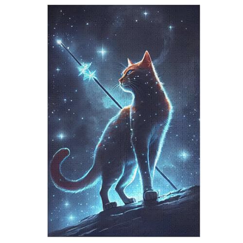 Puzzle Katze, 1000 Puzzleteile Für Kinder, Holzpuzzles, Geeignet Für Erwachsene Lernspiel, （78×53cm） von ABASWSA