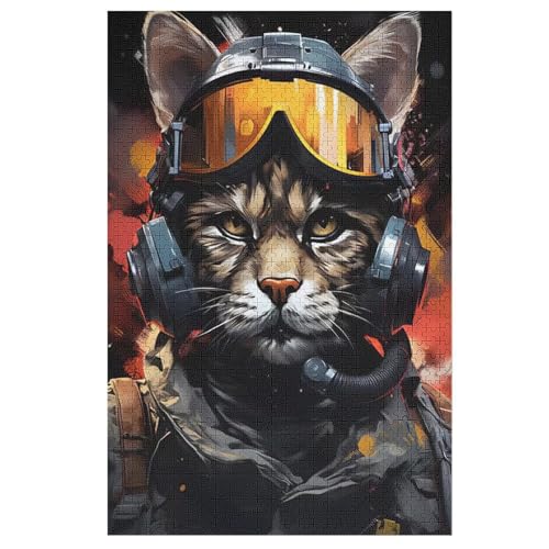 Puzzle Katze, 1000 Puzzleteile Für Kinder, Holzpuzzles, Geeignet Für Erwachsene Lernspiel, （78×53cm） von ABASWSA