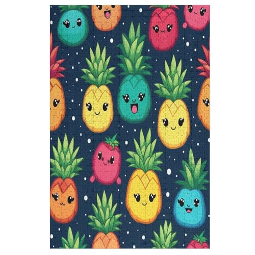 Puzzle Obst Pineapple, 1000 Puzzleteile Für Kinder, Holzpuzzles, Geeignet Für Erwachsene Lernspiel, （78×53cm） von ABASWSA
