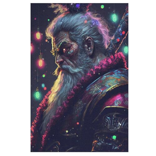 Puzzles Bunter Samurai, 1000 Teile, Puzzle Aus Holz Für Erwachsene Und Kinder Ab 12 Jahren, Lernspielzeug （78×53cm） von ABASWSA