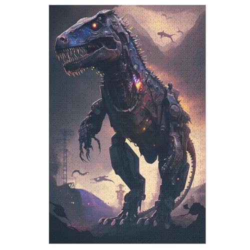 Puzzles Dinosaurier, 1000 Teile, Puzzle Aus Holz Für Erwachsene Und Kinder Ab 12 Jahren, Lernspielzeug （78×53cm） von ABASWSA