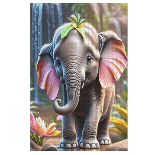 Puzzles Elefant, 1000 Teile, Puzzle Aus Holz Für Erwachsene Und Kinder Ab 12 Jahren, Lernspielzeug 1000 PCS von ABASWSA