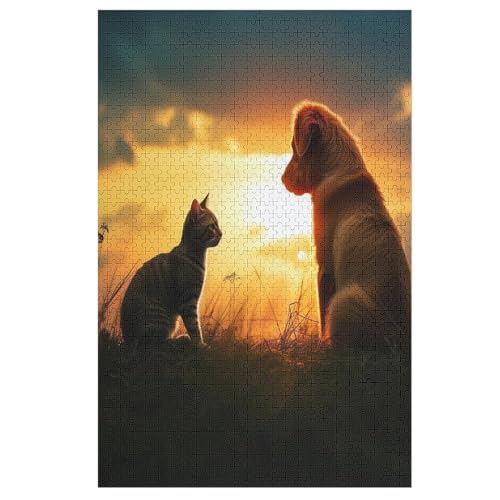 Puzzles Für Erwachsene, 1000 Teile, Animal Hund, Kreative Holzpuzzles, Praktisches Spiel, Familiendekoration （78×53cm） von ABASWSA