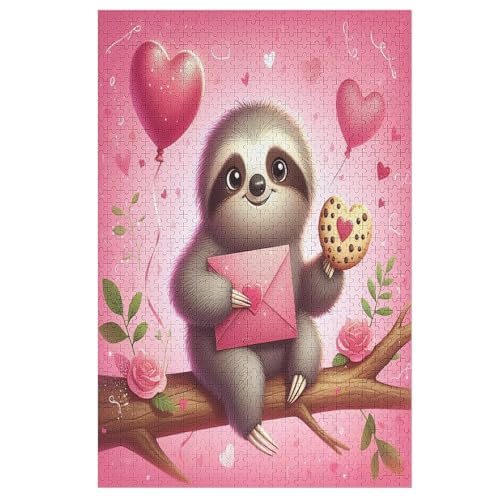 Puzzles Für Erwachsene, 1000 Teile, Cute Faultier, Kreative Holzpuzzles, Praktisches Spiel, Familiendekoration （78×53cm） von ABASWSA