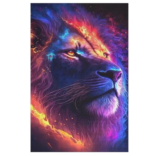Puzzles Für Erwachsene, 1000 Teile, Löwe, Kreative Holzpuzzles, Praktisches Spiel, Familiendekoration （78×53cm） von ABASWSA