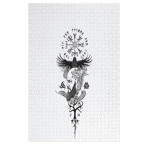 Puzzles Für Erwachsene, 1000 Teile, Wikinger Myth, Kreative Holzpuzzles, Praktisches Spiel, Familiendekoration （78×53cm） von ABASWSA