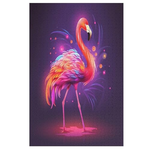 Puzzles Für Erwachsene Animal Flamingo,1000-teilige Puzzle Für Kinder Ab 12 Jahren, Holzpuzzles Für Die Heimdekoration, （78×53cm） von ABASWSA