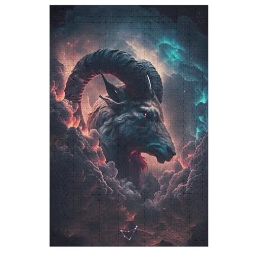 Puzzles Für Erwachsene Capricorne,1000-teilige Puzzle Für Kinder Ab 12 Jahren, Holzpuzzles Für Die Heimdekoration, （78×53cm） von ABASWSA