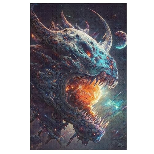 Puzzles Für Erwachsene Drache,1000-teilige Puzzle Für Kinder Ab 12 Jahren, Holzpuzzles Für Die Heimdekoration, （78×53cm） von ABASWSA