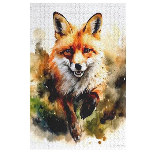 Puzzles Für Erwachsene Fuchs,1000-teilige Puzzle Für Kinder Ab 12 Jahren, Holzpuzzles Für Die Heimdekoration, （78×53cm） von ABASWSA