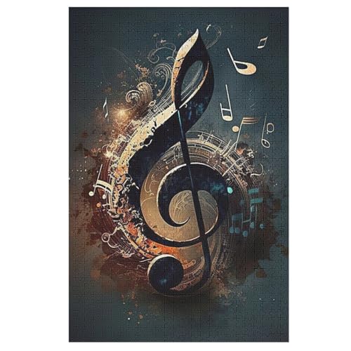 Puzzles Für Erwachsene Musiknote,1000-teilige Puzzle Für Kinder Ab 12 Jahren, Holzpuzzles Für Die Heimdekoration, （78×53cm） von ABASWSA