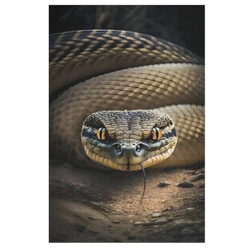 Puzzles Für Erwachsene Schlange,1000-teilige Puzzle Für Kinder Ab 12 Jahren, Holzpuzzles Für Die Heimdekoration, （78×53cm） von ABASWSA