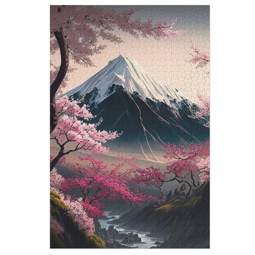 Puzzles Japanische Kirschblüten, 1000 Teile, Puzzle Aus Holz Für Erwachsene Und Kinder Ab 12 Jahren, Lernspielzeug （78×53cm） von ABASWSA