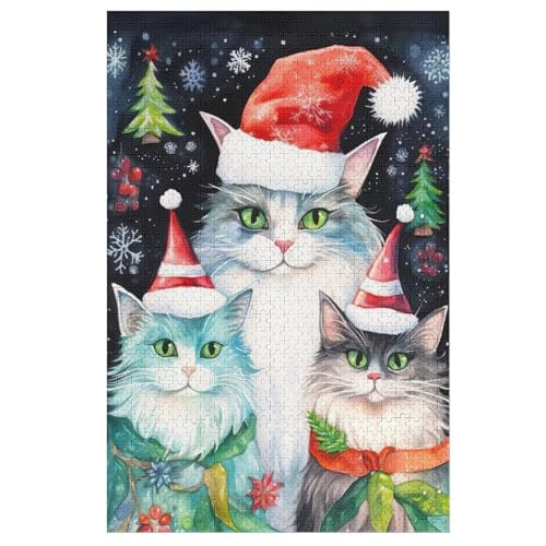 Puzzles Katze, 1000 Teile, Puzzle Aus Holz Für Erwachsene Und Kinder Ab 12 Jahren, Lernspielzeug 1000 PCS Puzzles Katze, 1000 Teile, Puzzle Aus Holz Für Erwachsene Und Kinder Ab 12 Jahren, Lernspielzeug 1000 PCS von ABASWSA