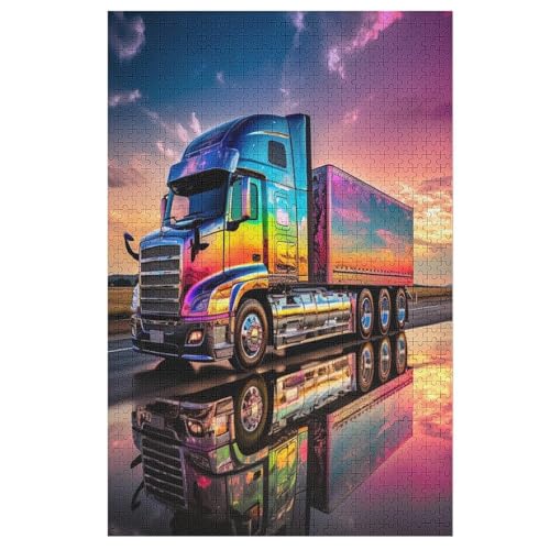 Puzzles LKW, 1000 Teile, Puzzle Aus Holz Für Erwachsene Und Kinder Ab 12 Jahren, Lernspielzeug （78×53cm） von ABASWSA
