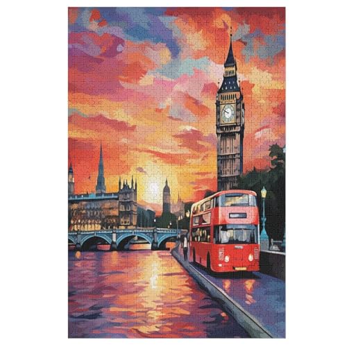 Puzzles Londoner Stadtbild, 1000 Teile, Puzzle Aus Holz Für Erwachsene Und Kinder Ab 12 Jahren, Lernspielzeug 1000 PCS Puzzles Londoner Stadtbild, 1000 Teile, Puzzle Aus Holz Für Erwachsene Und Kinder Ab 12 Jahren, Lernspielzeug 1000 PCS von ABASWSA