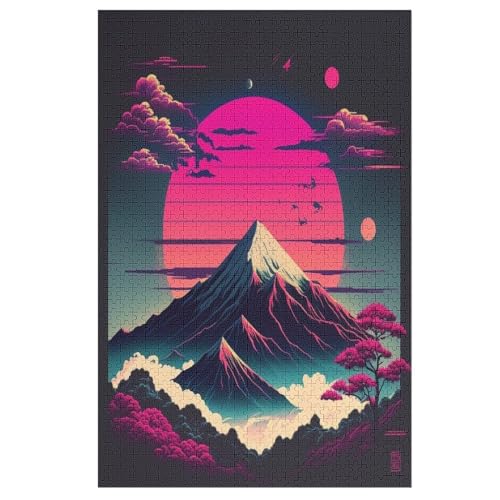 Puzzles Mont Fuji, 1000 Teile, Puzzle Aus Holz Für Erwachsene Und Kinder Ab 12 Jahren, Lernspielzeug （78×53cm） von ABASWSA