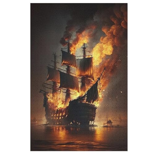 Puzzles Piratenschiff,Boat, 1000 Teile, Puzzle Aus Holz Für Erwachsene Und Kinder Ab 12 Jahren, Lernspielzeug 1000 PCS Puzzles Piratenschiff,Boat, 1000 Teile, Puzzle Aus Holz Für Erwachsene Und Kinder Ab 12 Jahren, Lernspielzeug 1000 PCS von ABASWSA