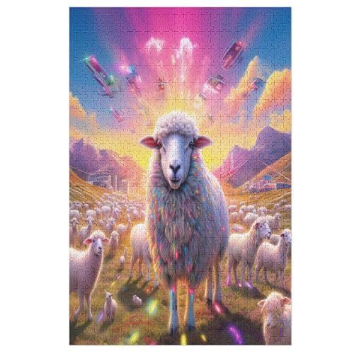 Puzzles Süßes Schaf, 1000 Teile, Puzzle Aus Holz Für Erwachsene Und Kinder Ab 12 Jahren, Lernspielzeug 1000 PCS Puzzles Süßes Schaf, 1000 Teile, Puzzle Aus Holz Für Erwachsene Und Kinder Ab 12 Jahren, Lernspielzeug 1000 PCS von ABASWSA