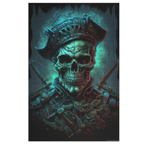 Puzzles The Pirate Totenkopf, 1000 Teile, Puzzle Aus Holz Für Erwachsene Und Kinder Ab 12 Jahren, Lernspielzeug （78×53cm） von ABASWSA