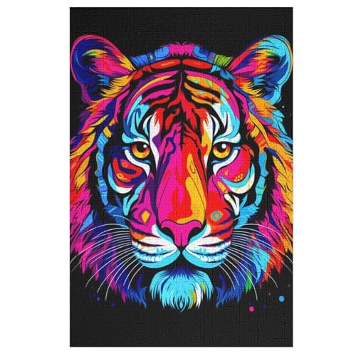 Puzzles Tiger, 1000 Teile, Puzzle Aus Holz Für Erwachsene Und Kinder Ab 12 Jahren, Lernspielzeug （78×53cm） von ABASWSA